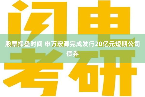 股票操盘时间 申万宏源完成发行20亿元短期公司债券