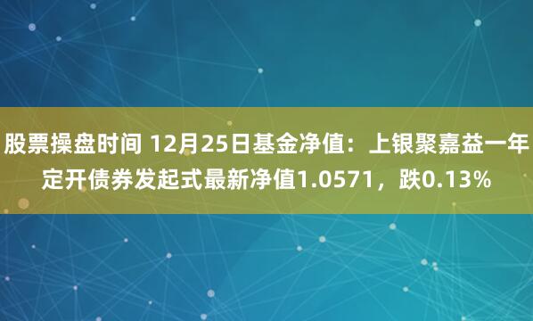 股票操盘时间 12月25日基金净值：上银聚嘉益一年定开债券发起式最新净值1.0571，跌0.13%