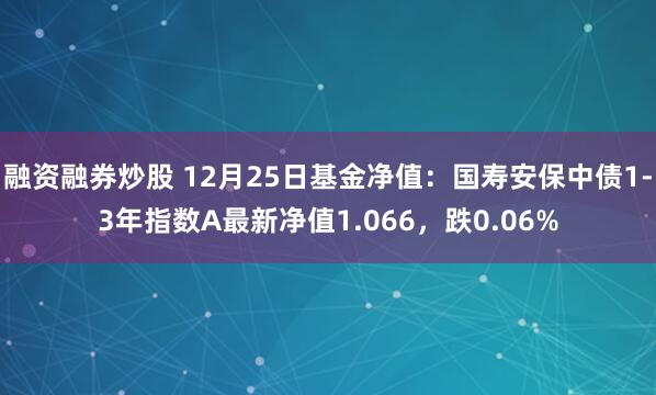 融资融券炒股 12月25日基金净值：国寿安保中债1-3年指数A最新净值1.066，跌0.06%